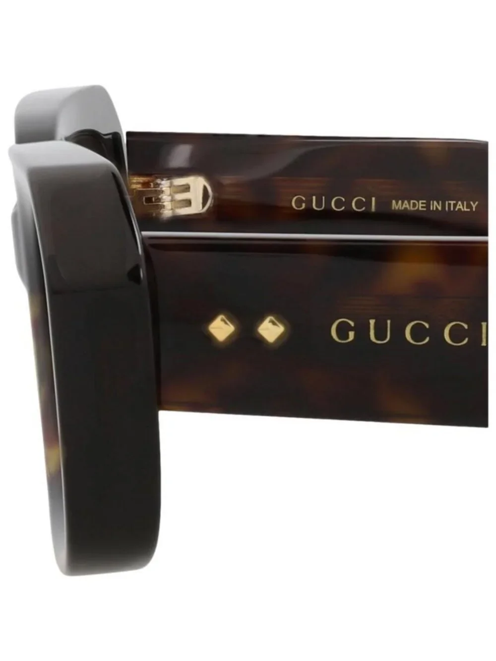 New Gucci Womens Square/Rectangle Havana Havana Brown Fashion Designer Sunglasse